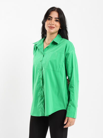 Oversized Plain Poplin Shirt
