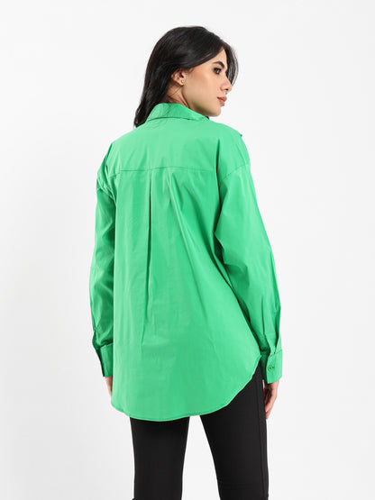Oversized Plain Poplin Shirt