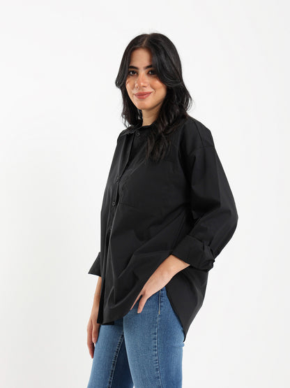 Oversized Plain Poplin Shirt