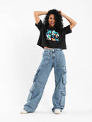 تي شيرت قصير بطبعة