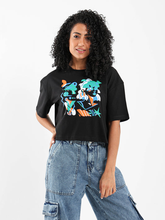 Printed Cropped T-Shirt