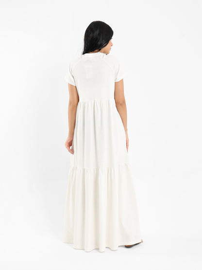 Tiered V-Neck Long Dress