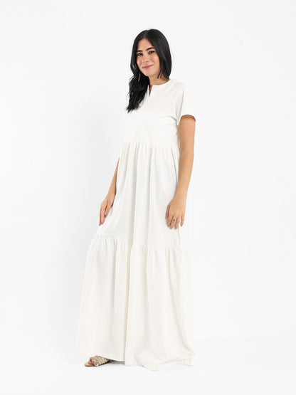 Tiered V-Neck Long Dress