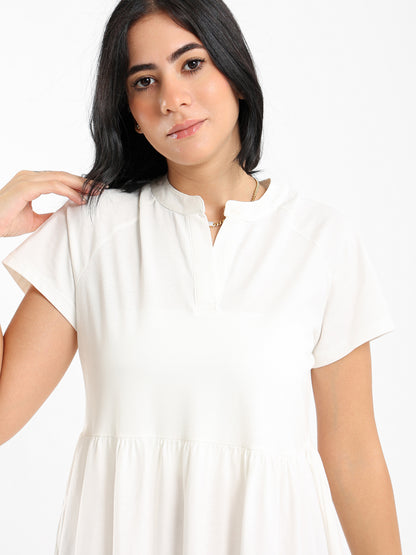 Tiered V-Neck Long Dress