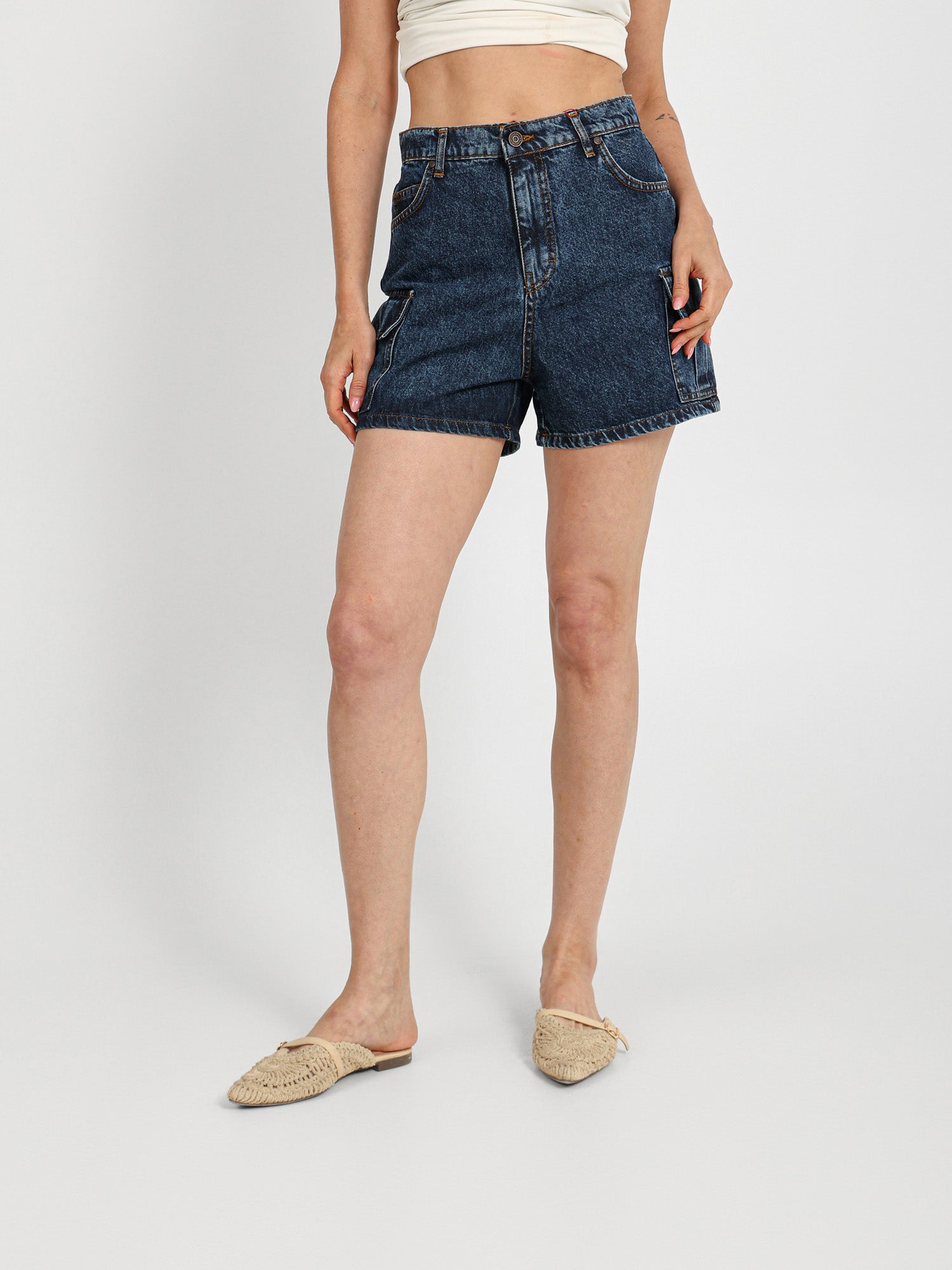 Cargo Denim Shorts