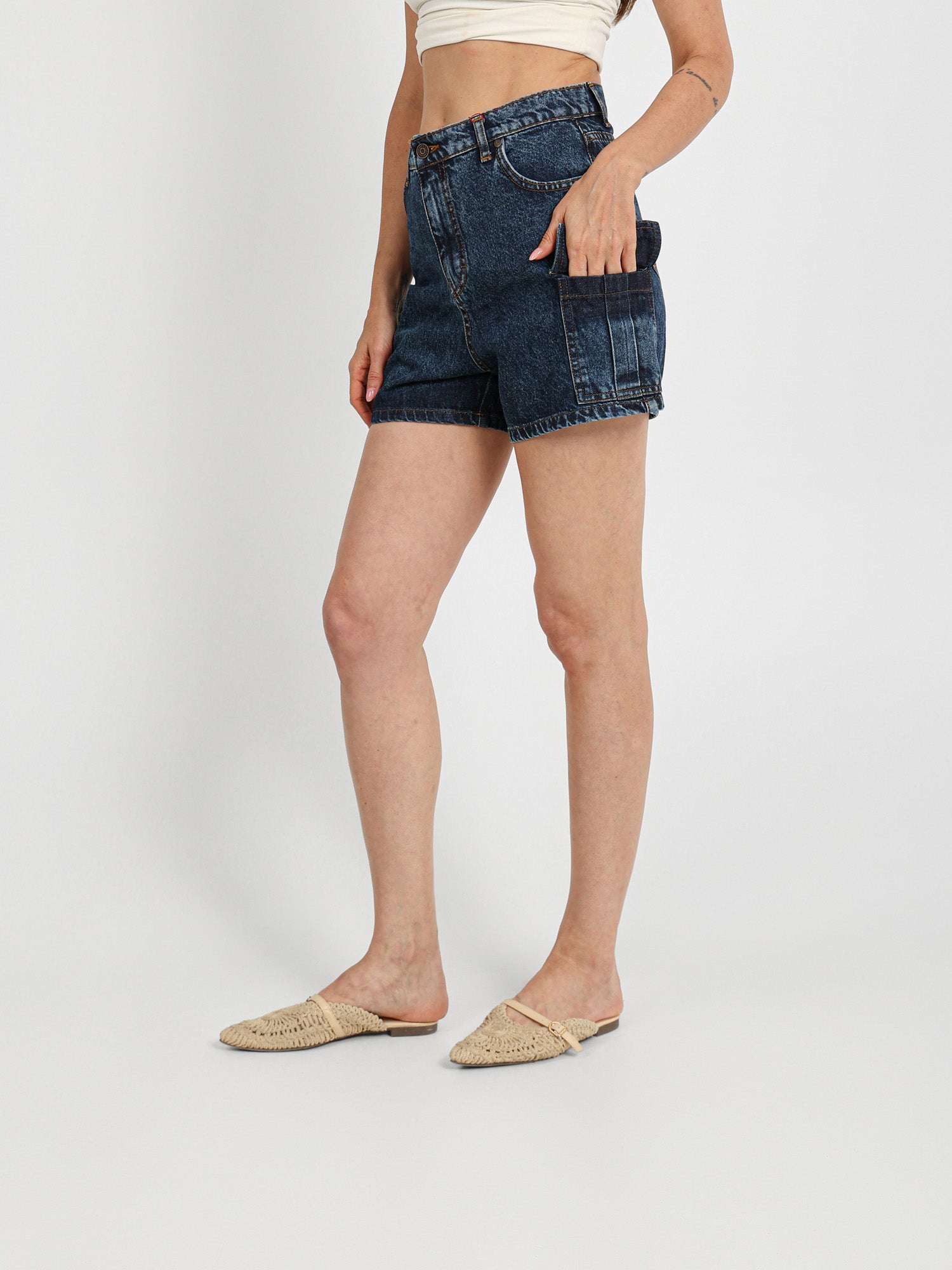 Cargo Denim Shorts