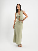 Bow-Tie Front Sleeveless Top