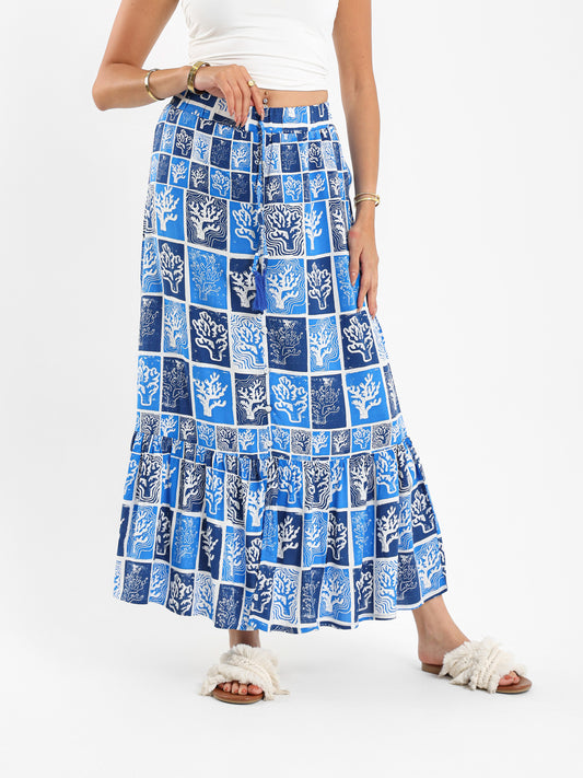 Printed Tiered Skirt