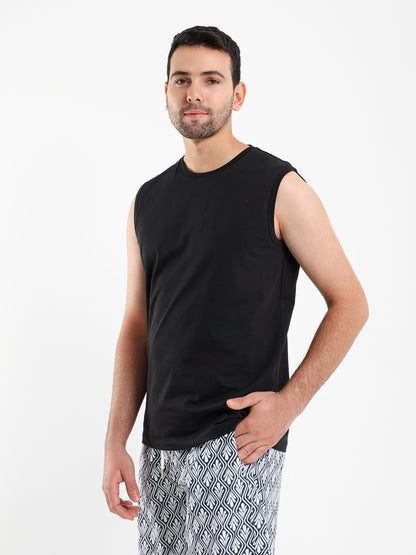 Basic Crew Neck Sleeveless T-Shirt