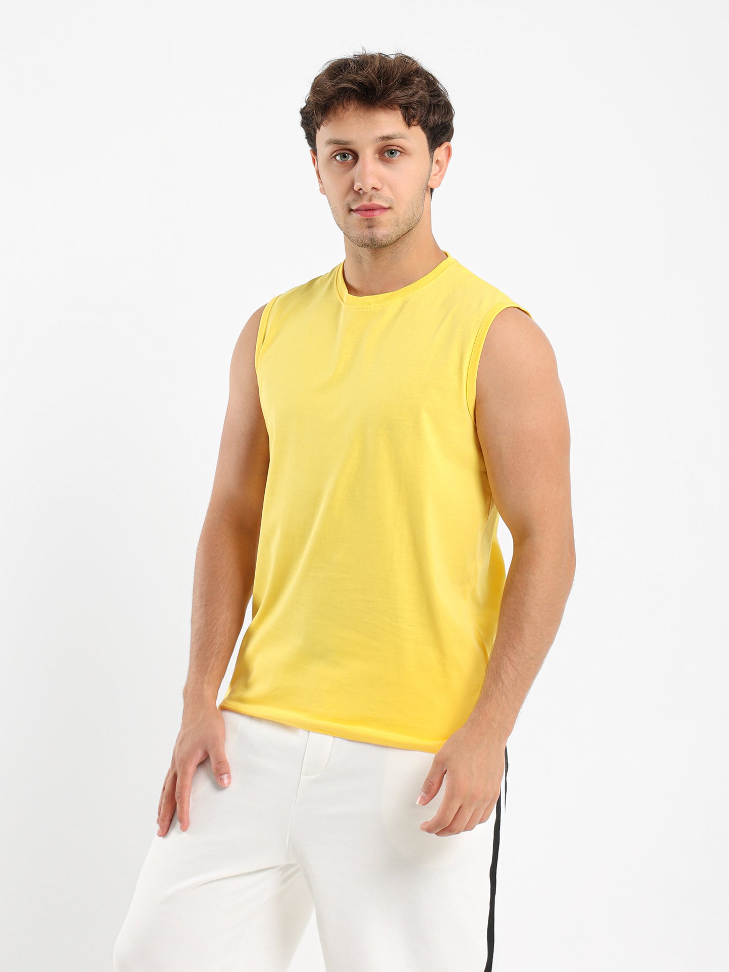 Basic Crew Neck Sleeveless T-Shirt