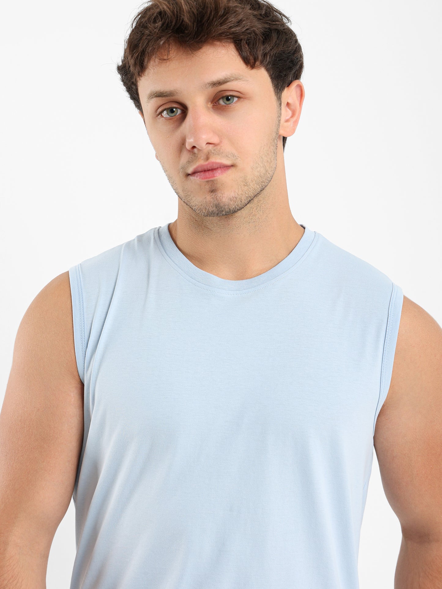 Basic Crew Neck Sleeveless T-Shirt