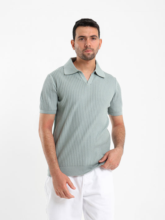 Ribbed Polo Shirt