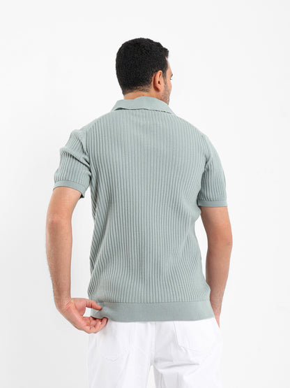 Ribbed Polo Shirt