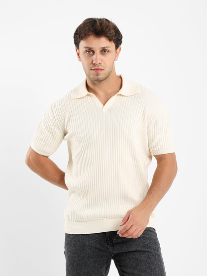 Ribbed Polo Shirt
