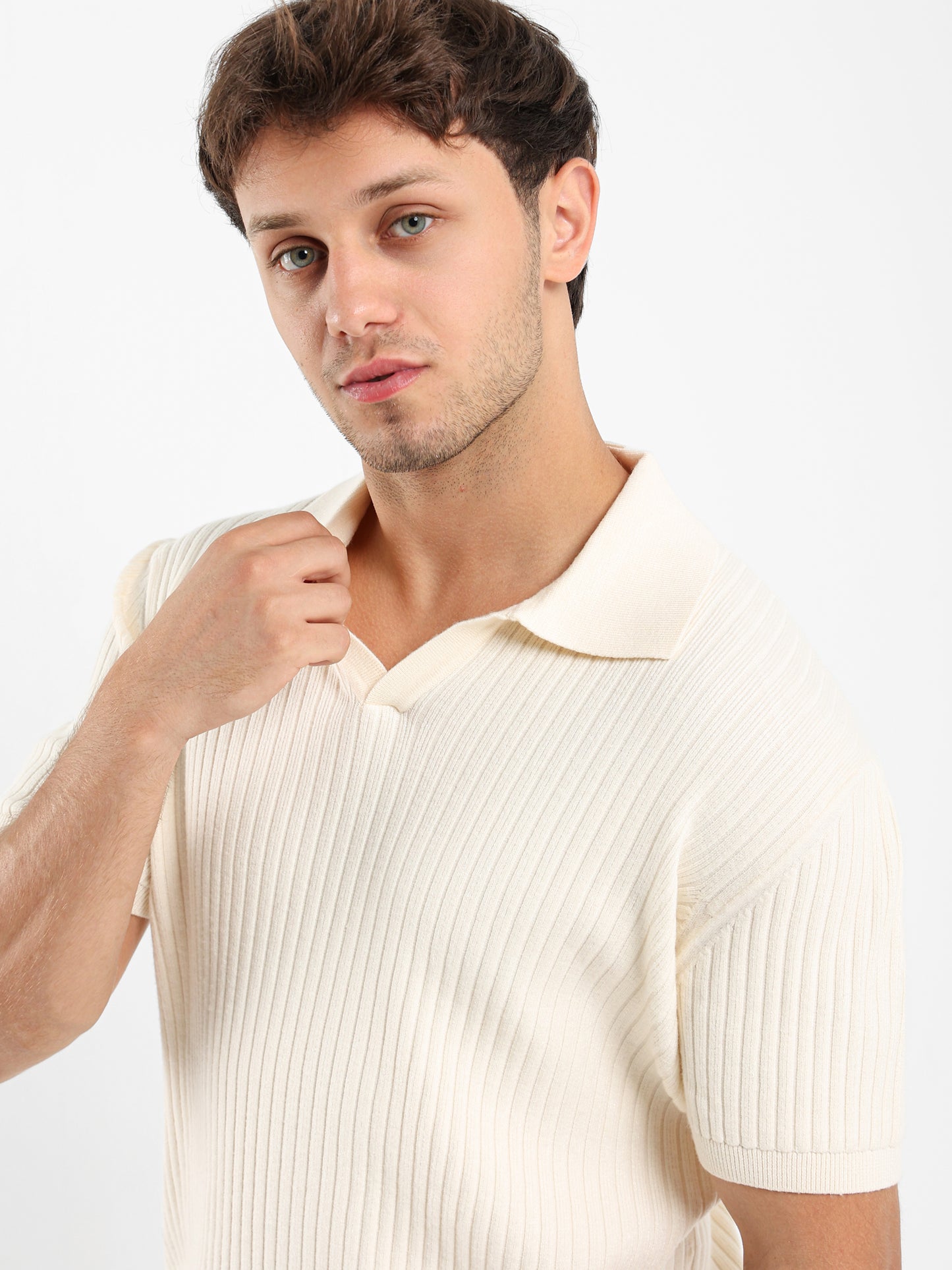Ribbed Polo Shirt