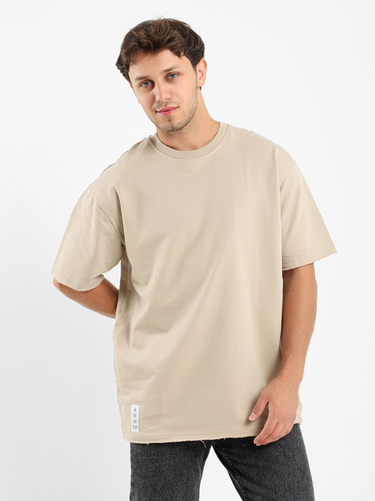 Unfinished Casual Crew Neck Half Sleeve T-shirt