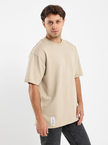 Unfinished Casual Crew Neck Half Sleeve T-shirt