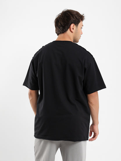 Unfinished Casual Crew Neck Half Sleeve T-shirt
