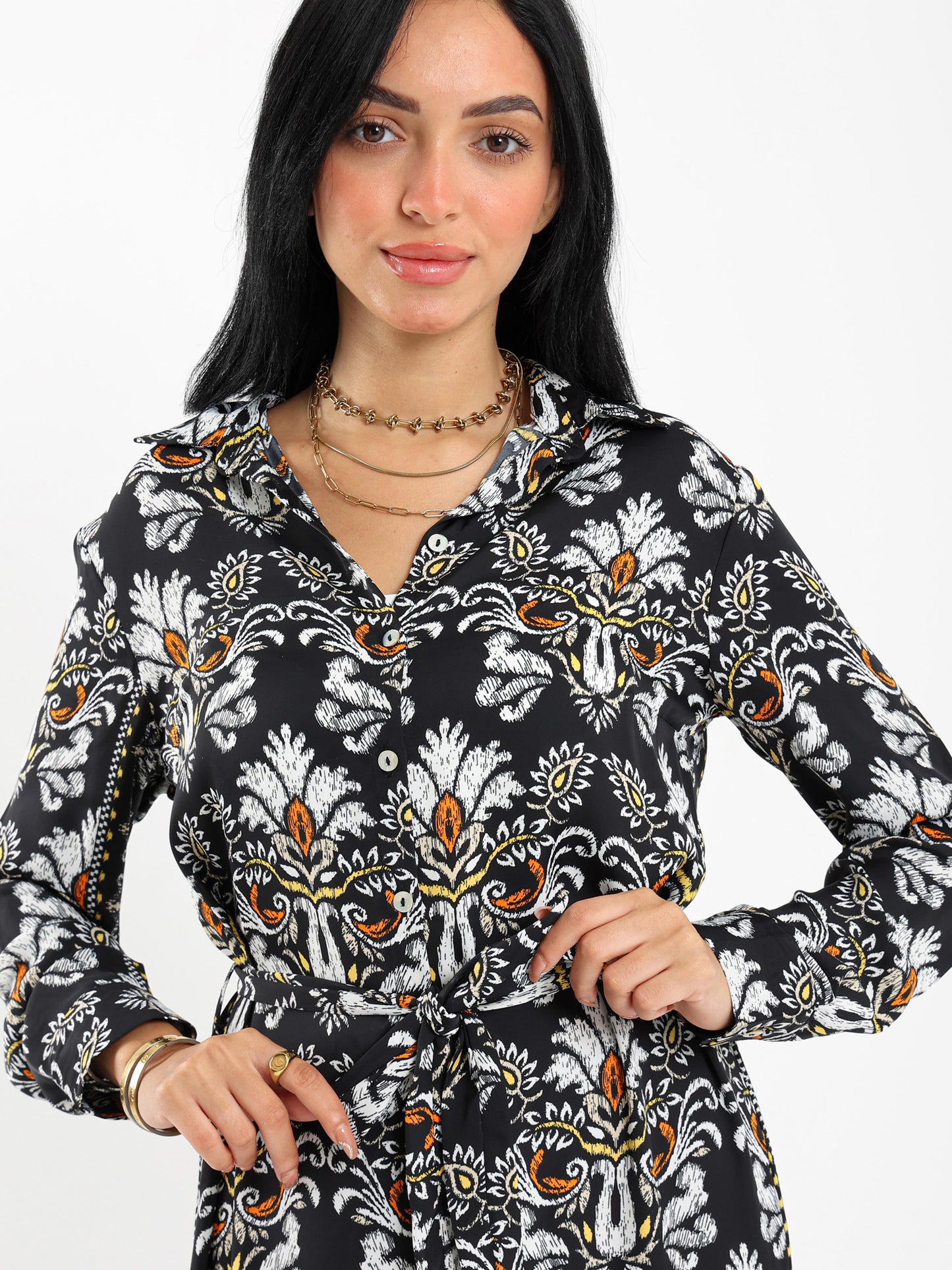 Printed Shirt Dress