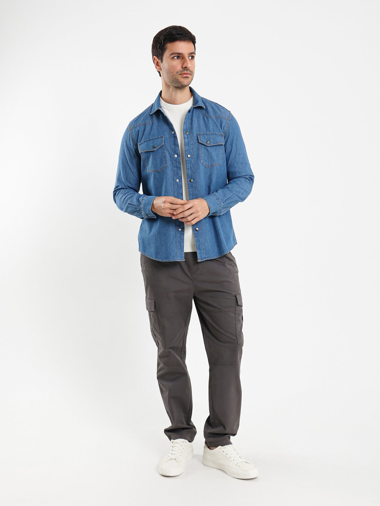 Snap Closure Long Sleeve Shirt