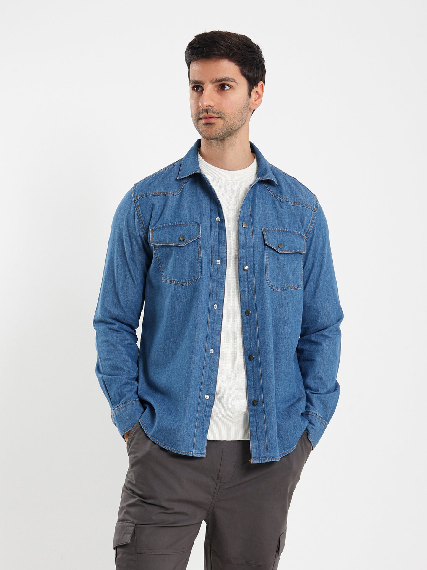 Snap Closure Long Sleeve Shirt