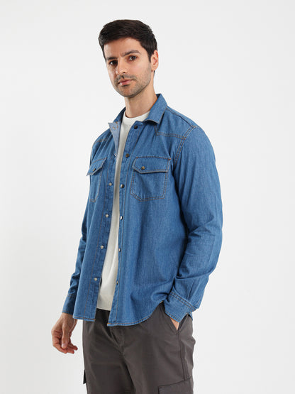 Snap Closure Long Sleeve Shirt