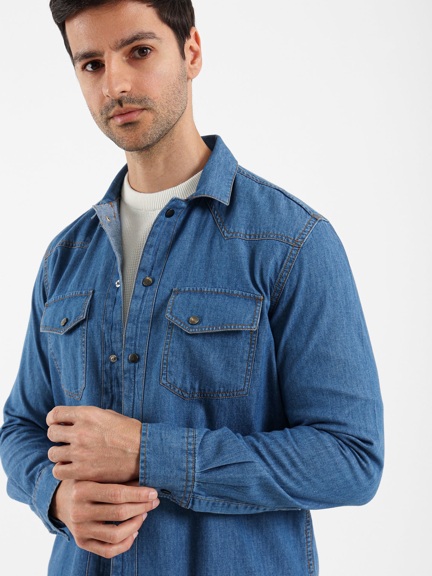 Snap Closure Long Sleeve Shirt