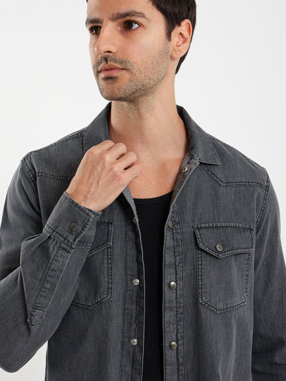 Snap Closure Long Sleeve Shirt