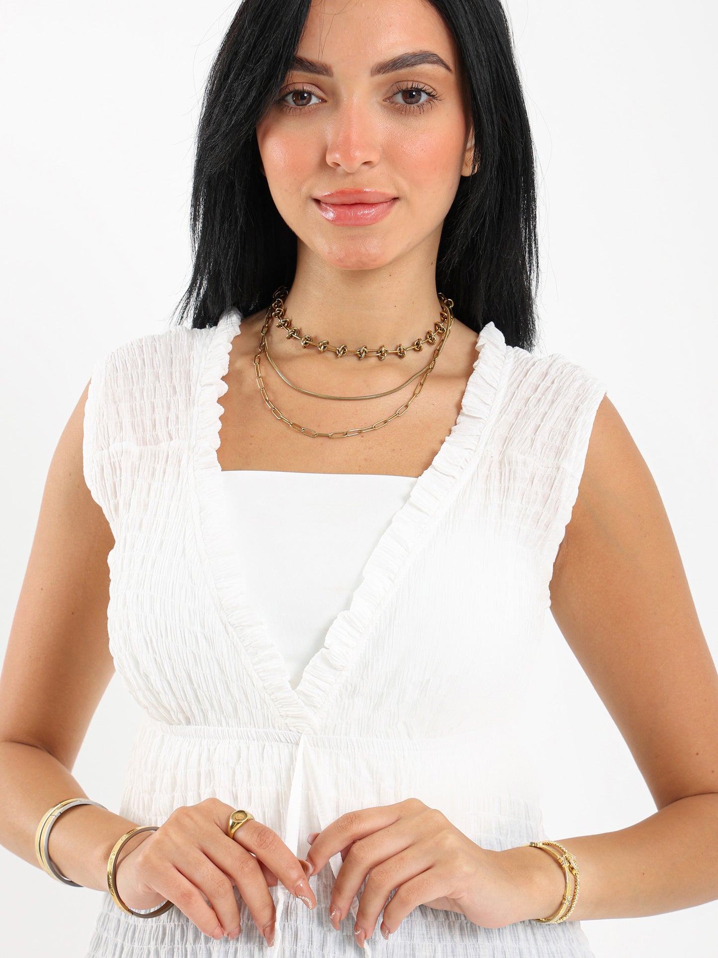Crinkled Bow Front Top
