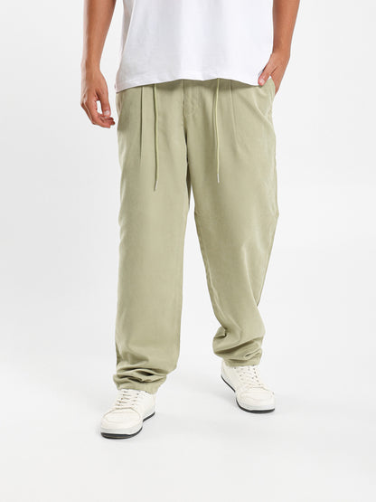 Relaxed Fit Pants with Embedded Cord