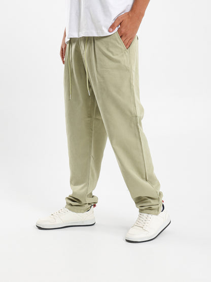 Relaxed Fit Pants with Embedded Cord