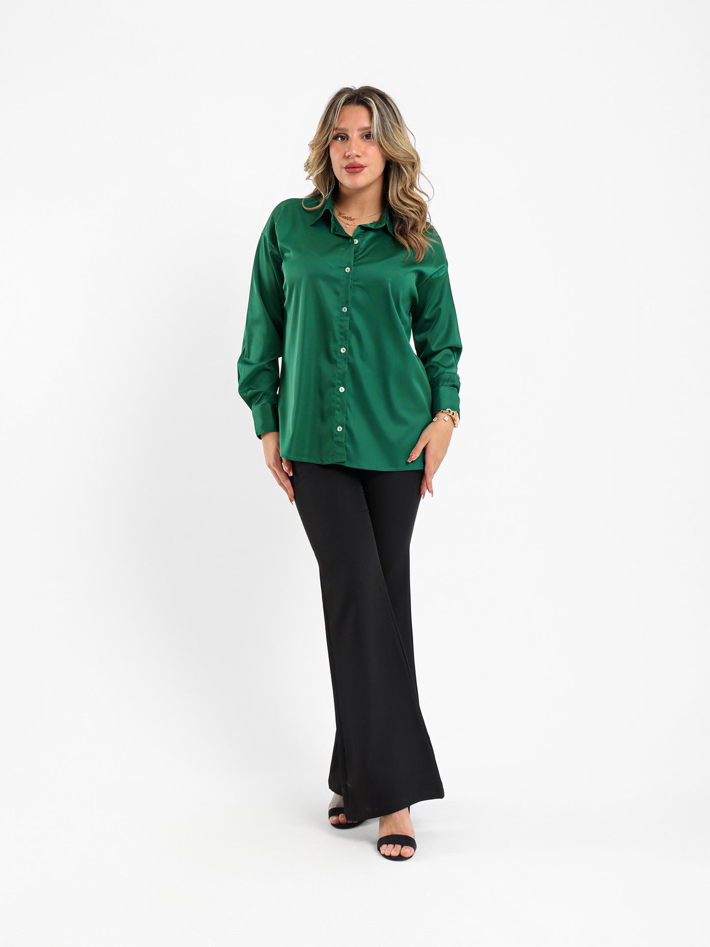 Satin Open-Neck Shirt