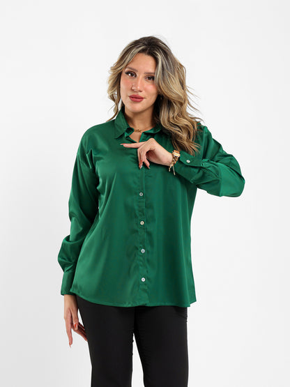 Satin Open-Neck Shirt