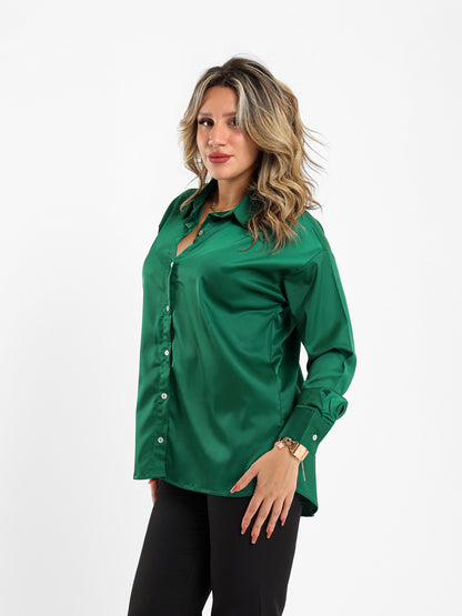 Satin Open-Neck Shirt