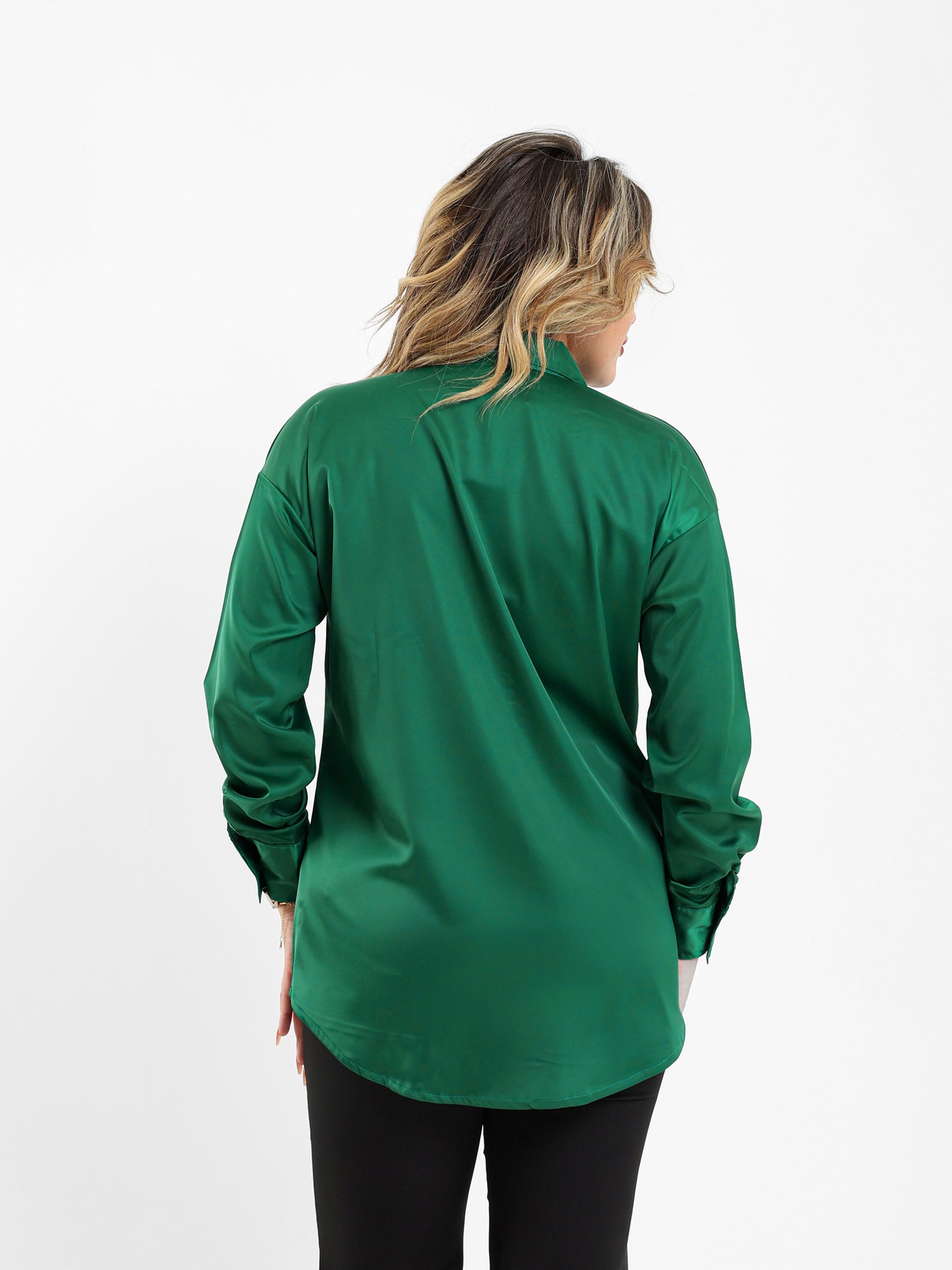 Satin Open-Neck Shirt