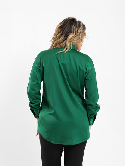 Satin Open-Neck Shirt
