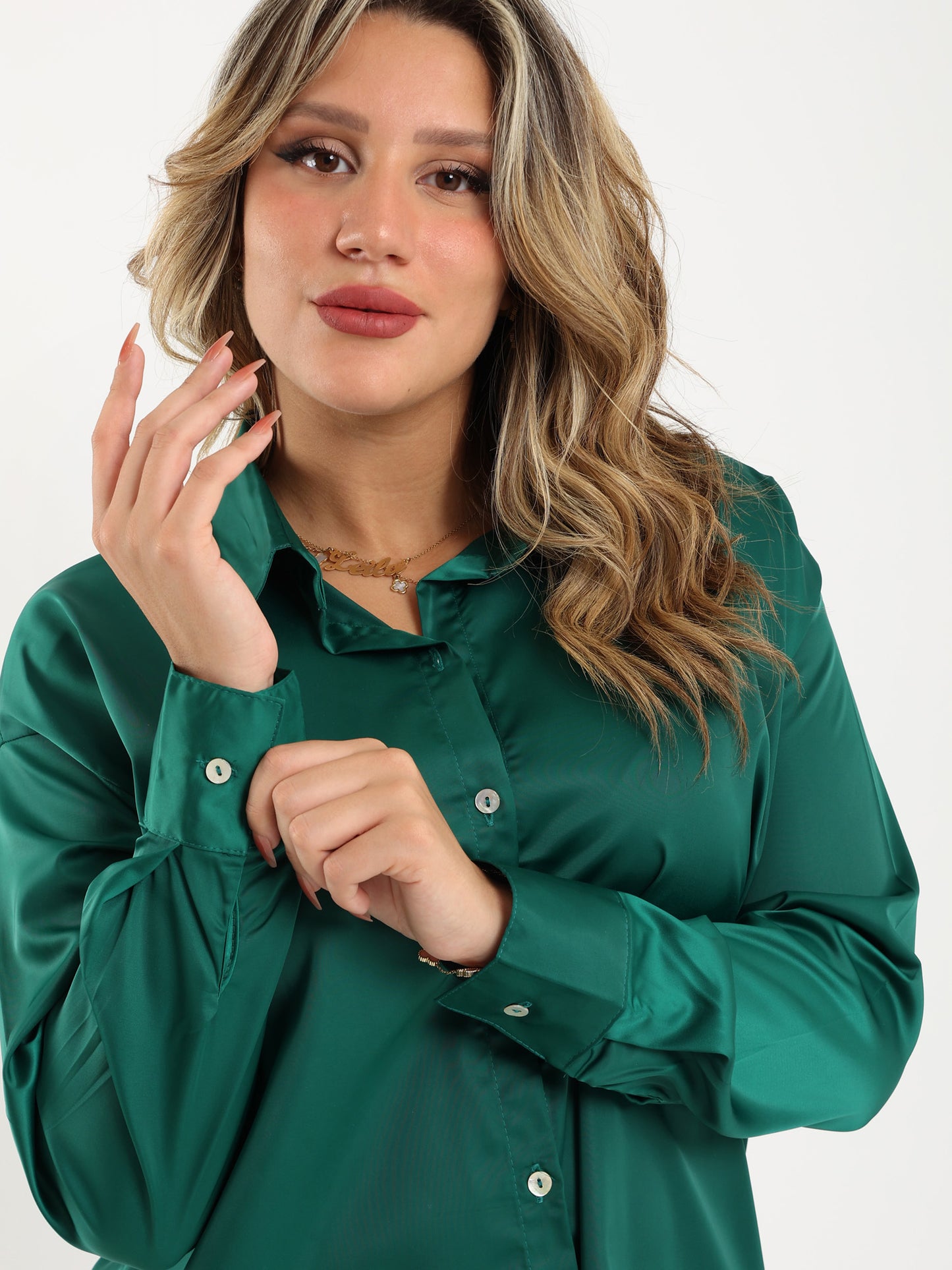 Satin Open-Neck Shirt