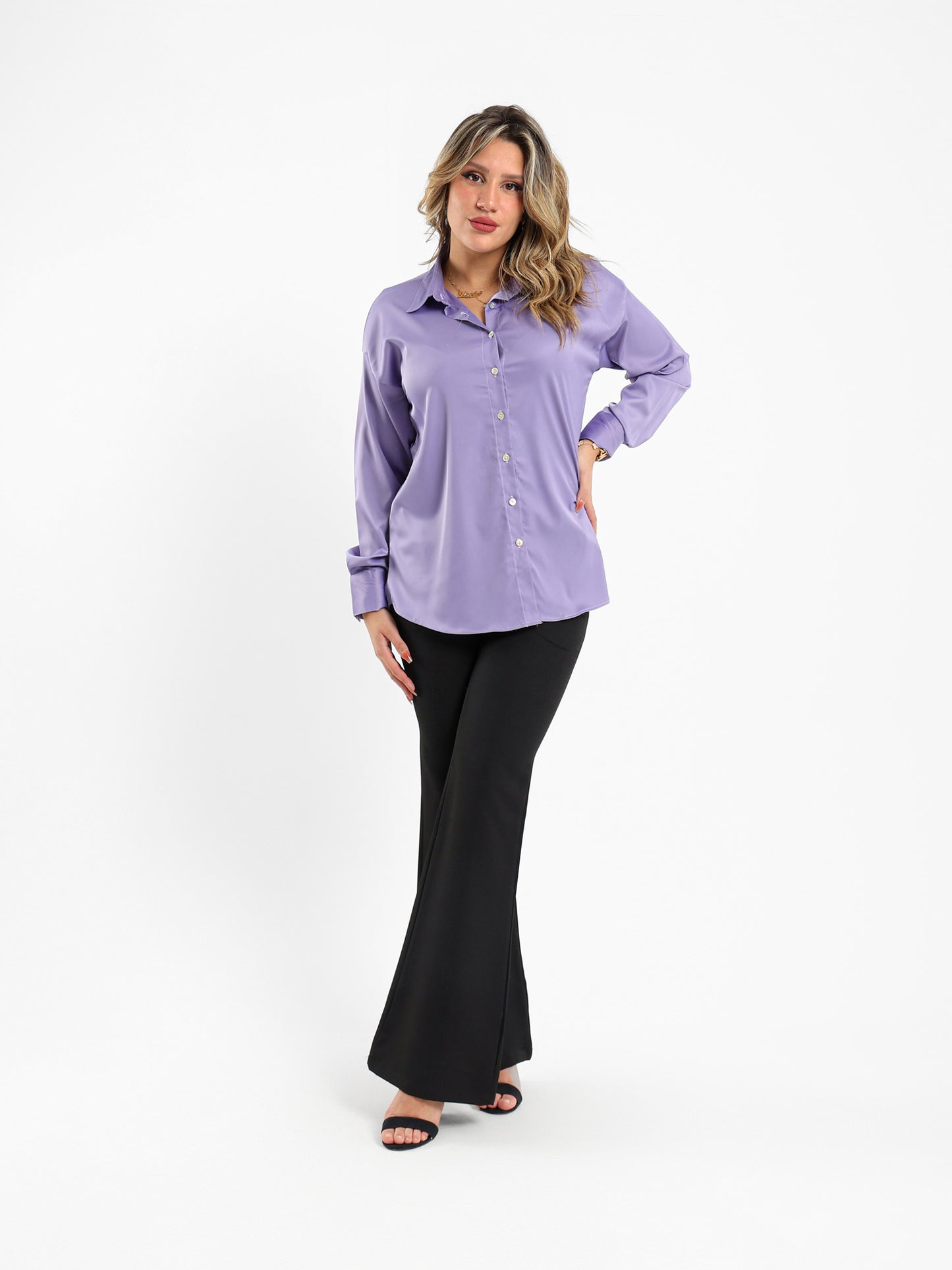 Satin Open-Neck Shirt