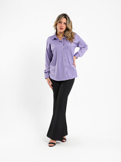 Satin Open-Neck Shirt