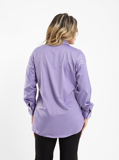 Satin Open-Neck Shirt