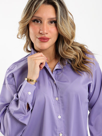 Satin Open-Neck Shirt