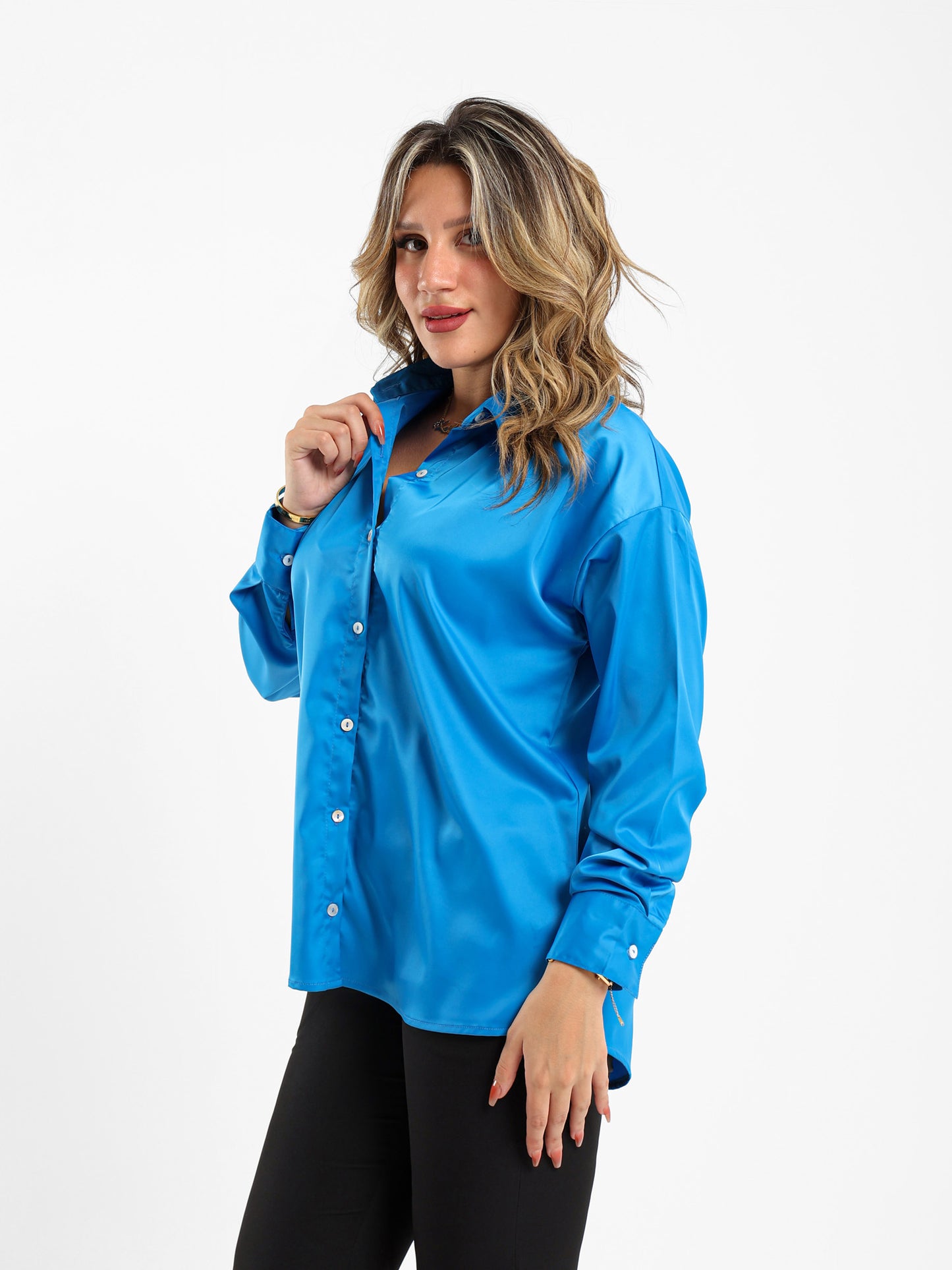 Satin Open-Neck Shirt