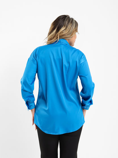 Satin Open-Neck Shirt