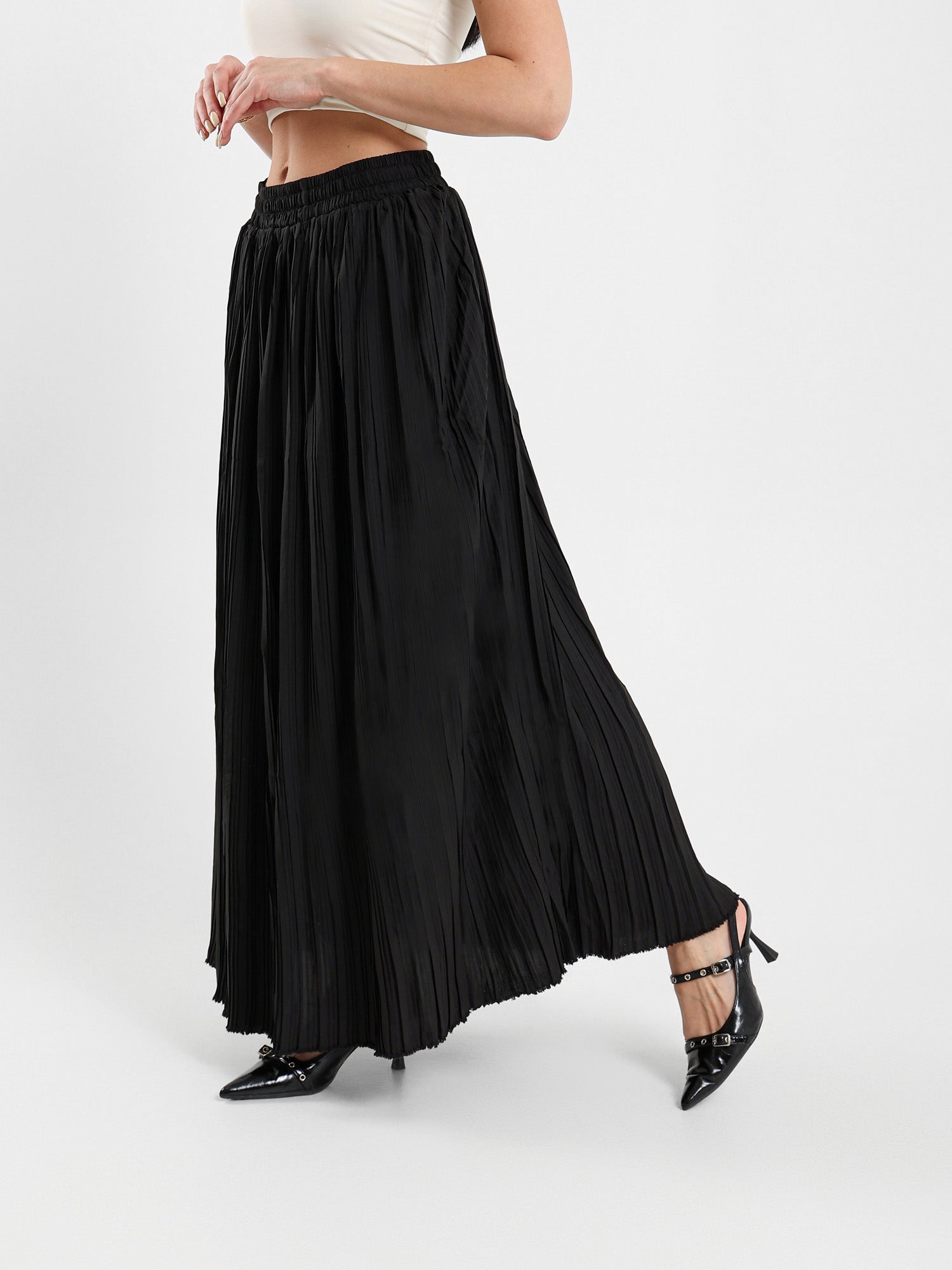 Flowy Pleated Midi Skirt