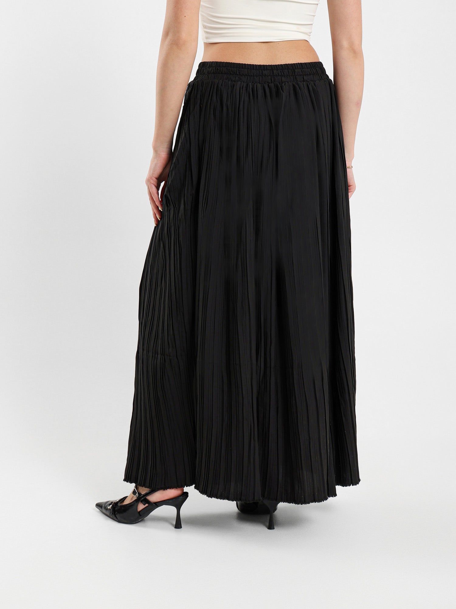 Flowy Pleated Midi Skirt