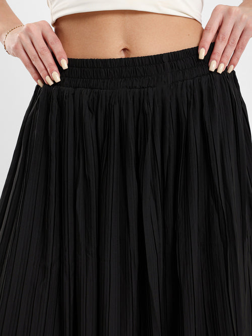 Flowy Pleated Midi Skirt