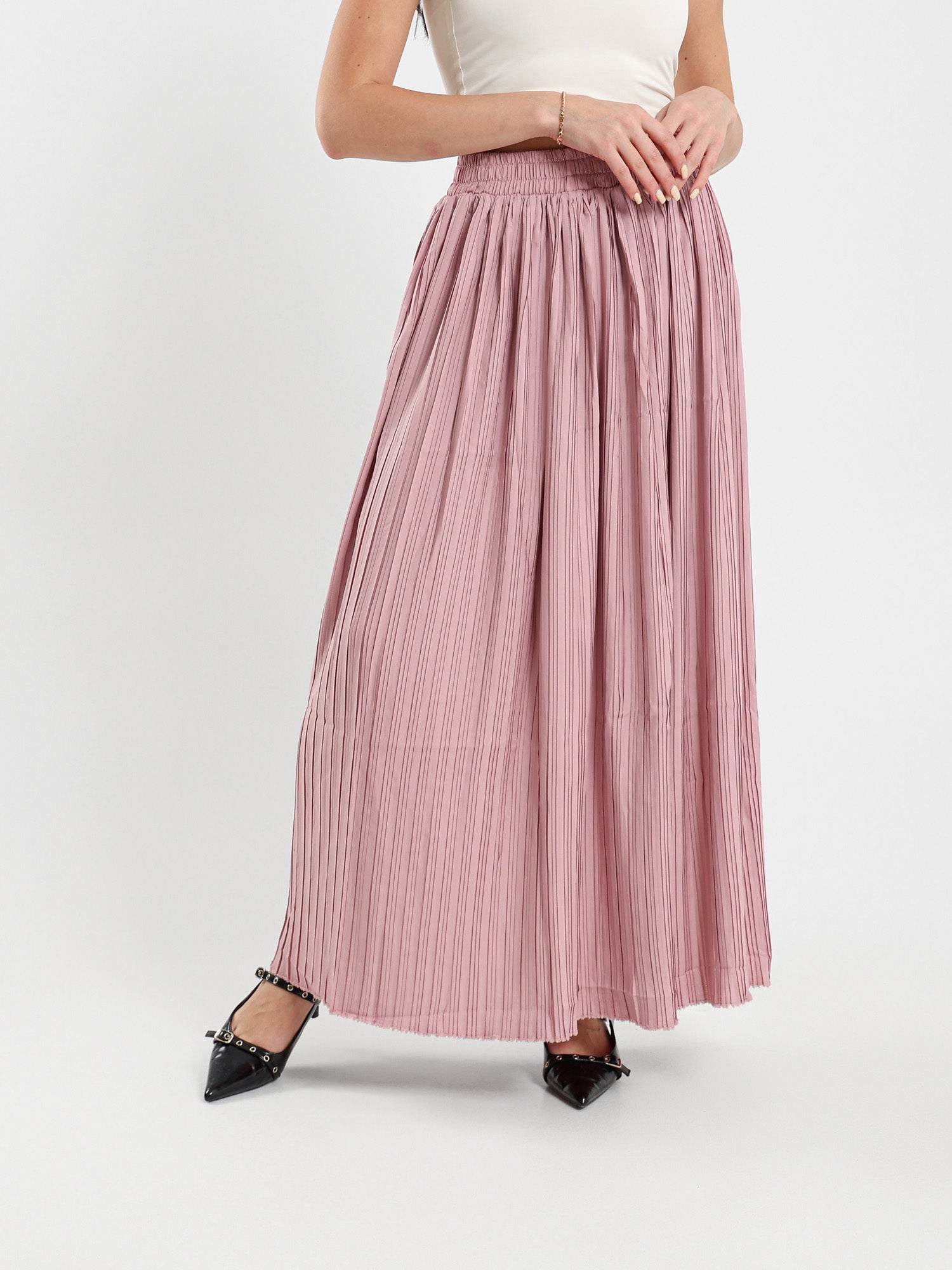 Flowy Pleated Midi Skirt