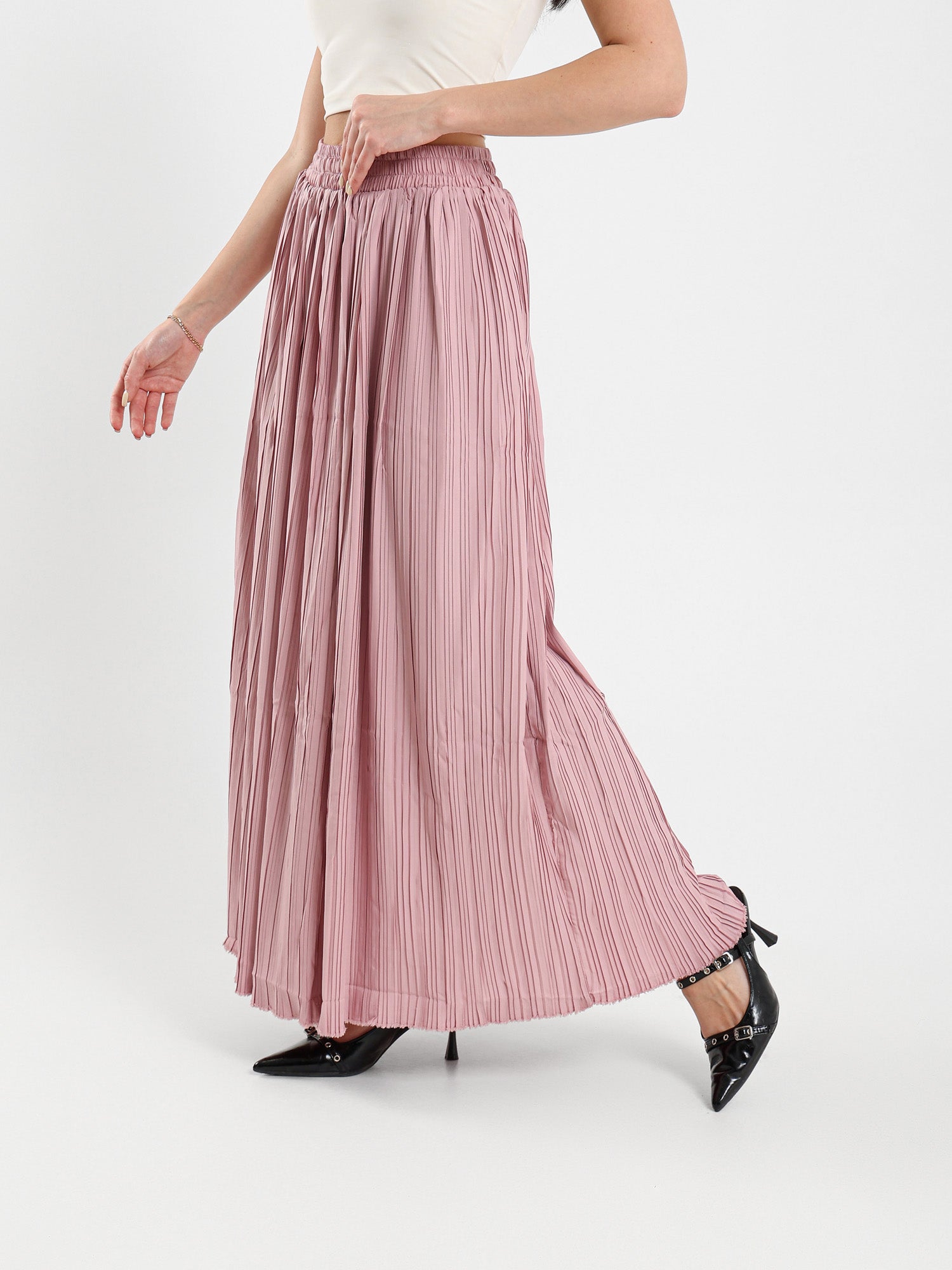 Flowy Pleated Midi Skirt