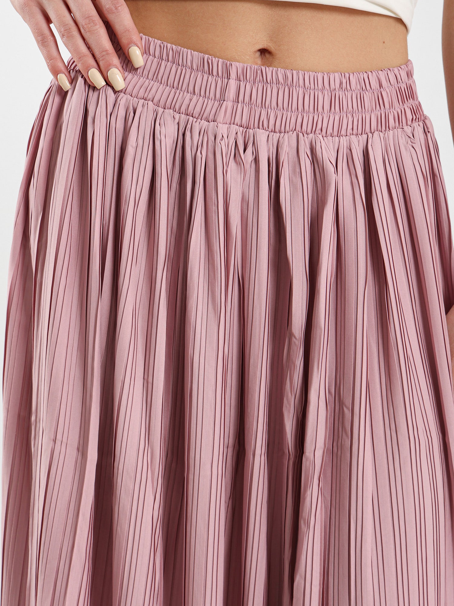 Flowy Pleated Midi Skirt