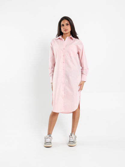High Low Midi Shirt Dress